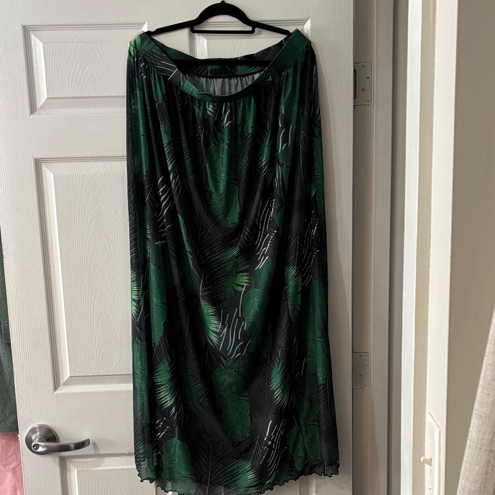 Sheer Swim Coverup Skirt with Elastic Waist